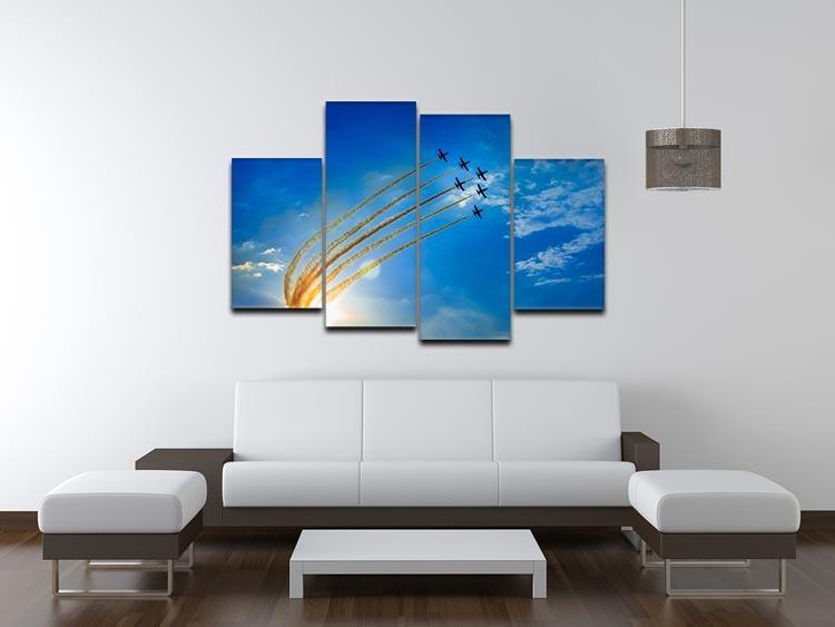 Aerobatic team performs flight 4 Split Panel Canvas  - Canvas Art Rocks - 3