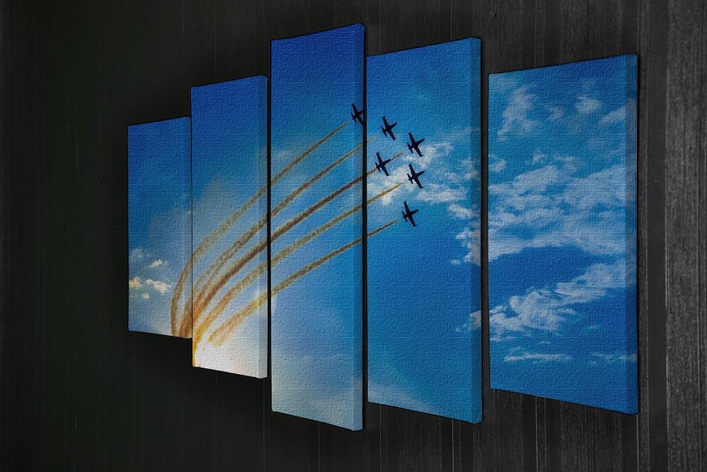 Aerobatic team performs flight 5 Split Panel Canvas  - Canvas Art Rocks - 2