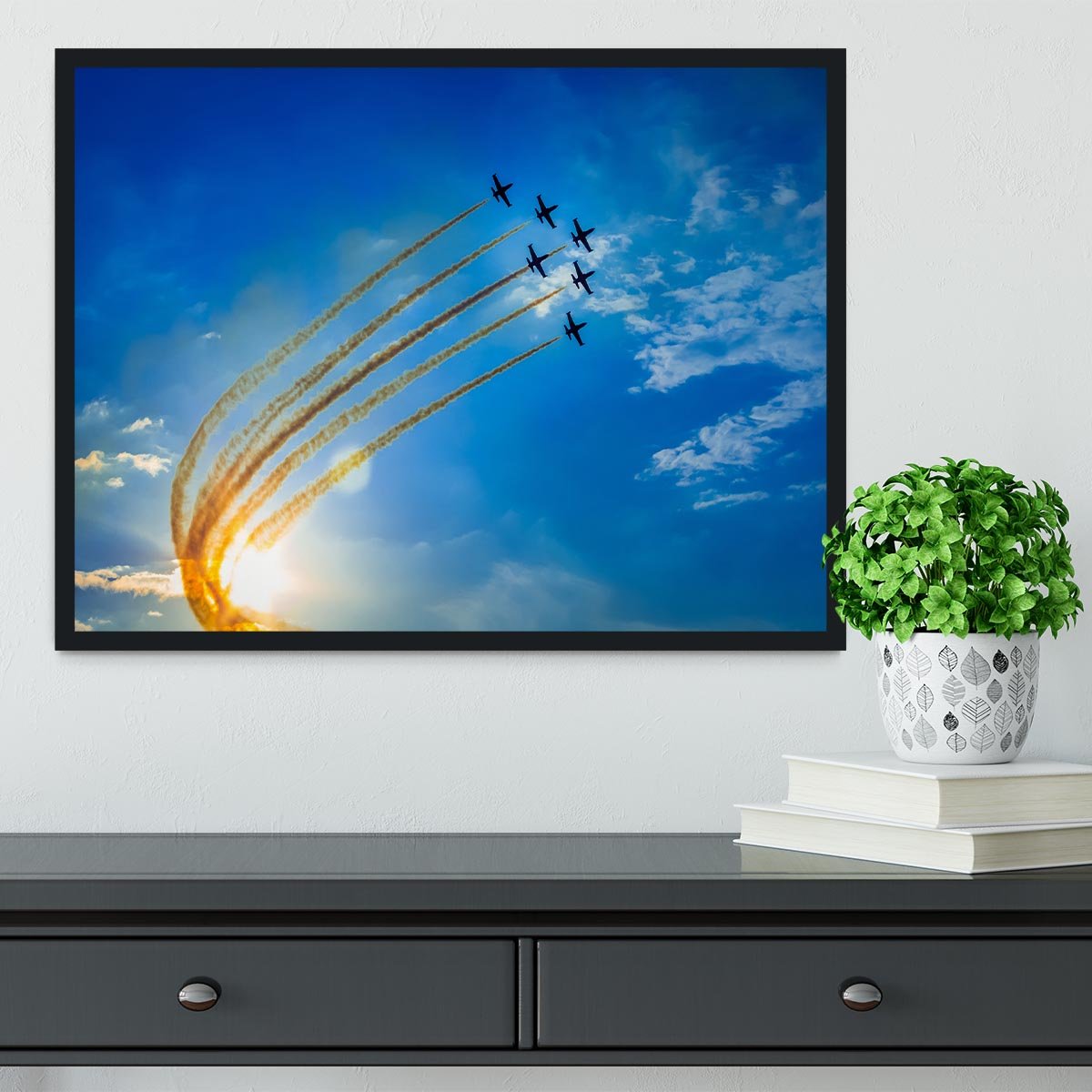 Aerobatic team performs flight Framed Print - Canvas Art Rocks - 2