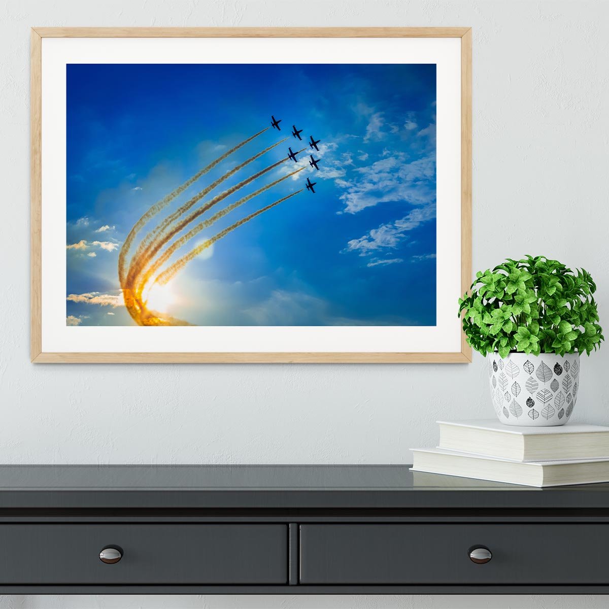 Aerobatic team performs flight Framed Print - Canvas Art Rocks - 3