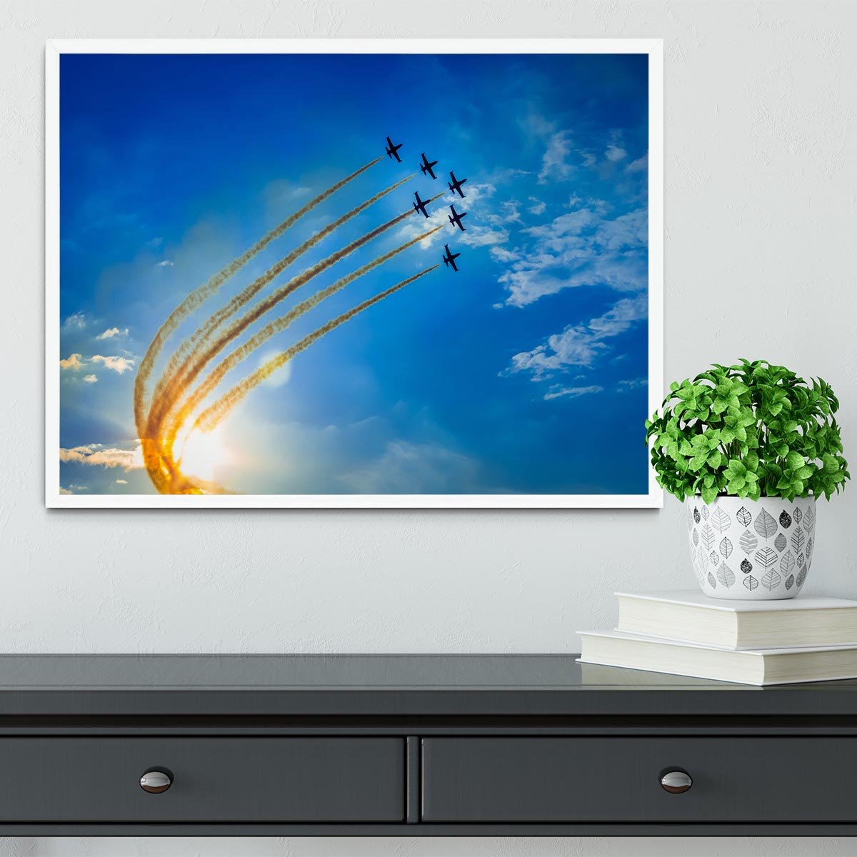 Aerobatic team performs flight Framed Print - Canvas Art Rocks -6