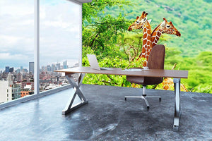 African giraffes family Wall Mural Wallpaper - Canvas Art Rocks - 3
