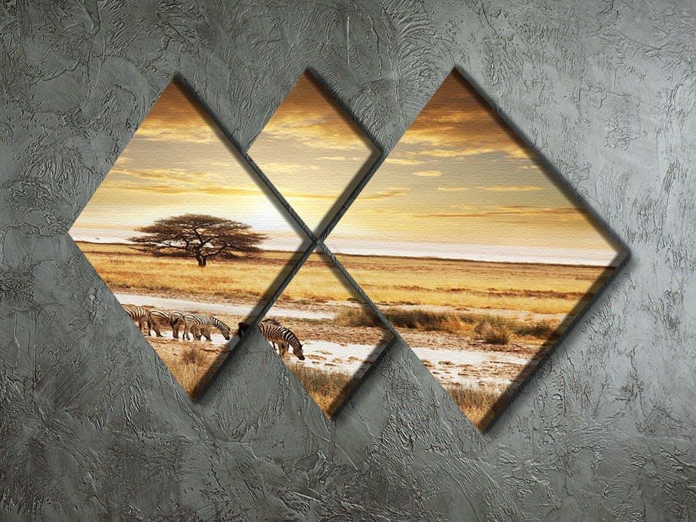 African safari 4 Square Multi Panel Canvas - Canvas Art Rocks - 2