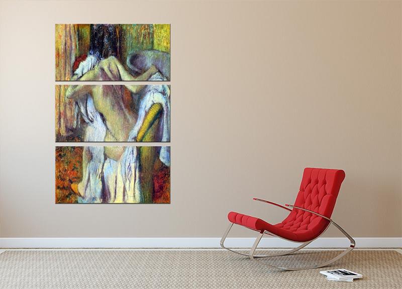 After Bathing 4 by Degas 3 Split Panel Canvas Print - Canvas Art Rocks - 2