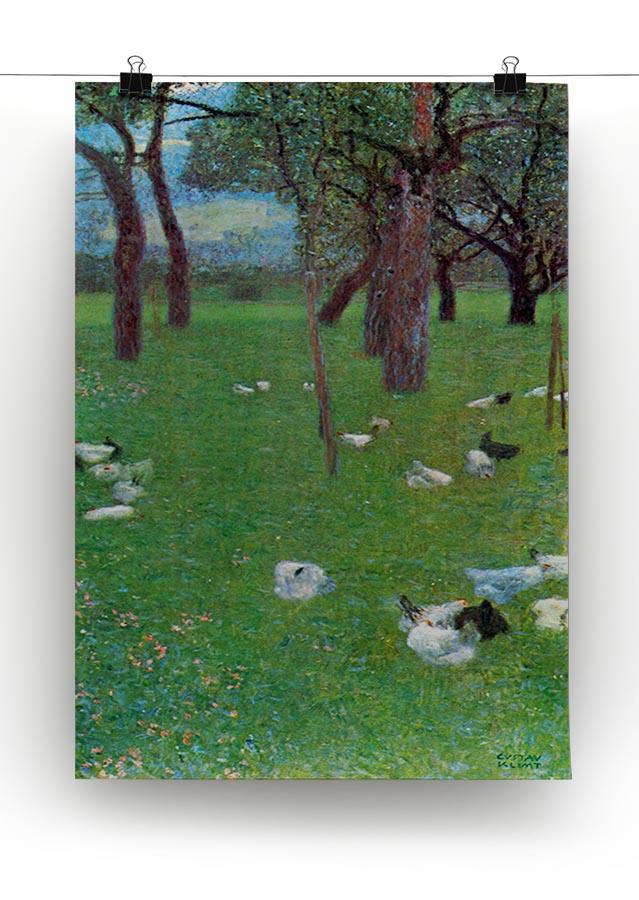 After the rain garden with chickens in St. Agatha by Klimt Canvas Print or Poster - Canvas Art Rocks - 2