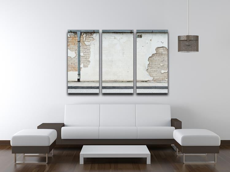 Aged street wall background 3 Split Panel Canvas Print - Canvas Art Rocks - 3