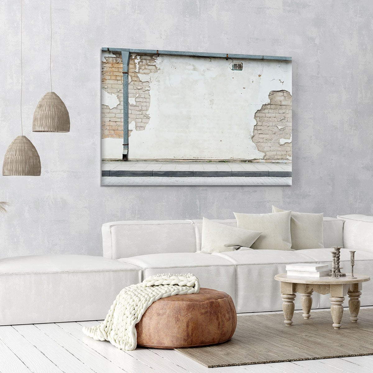 Aged street wall background Canvas Print or Poster