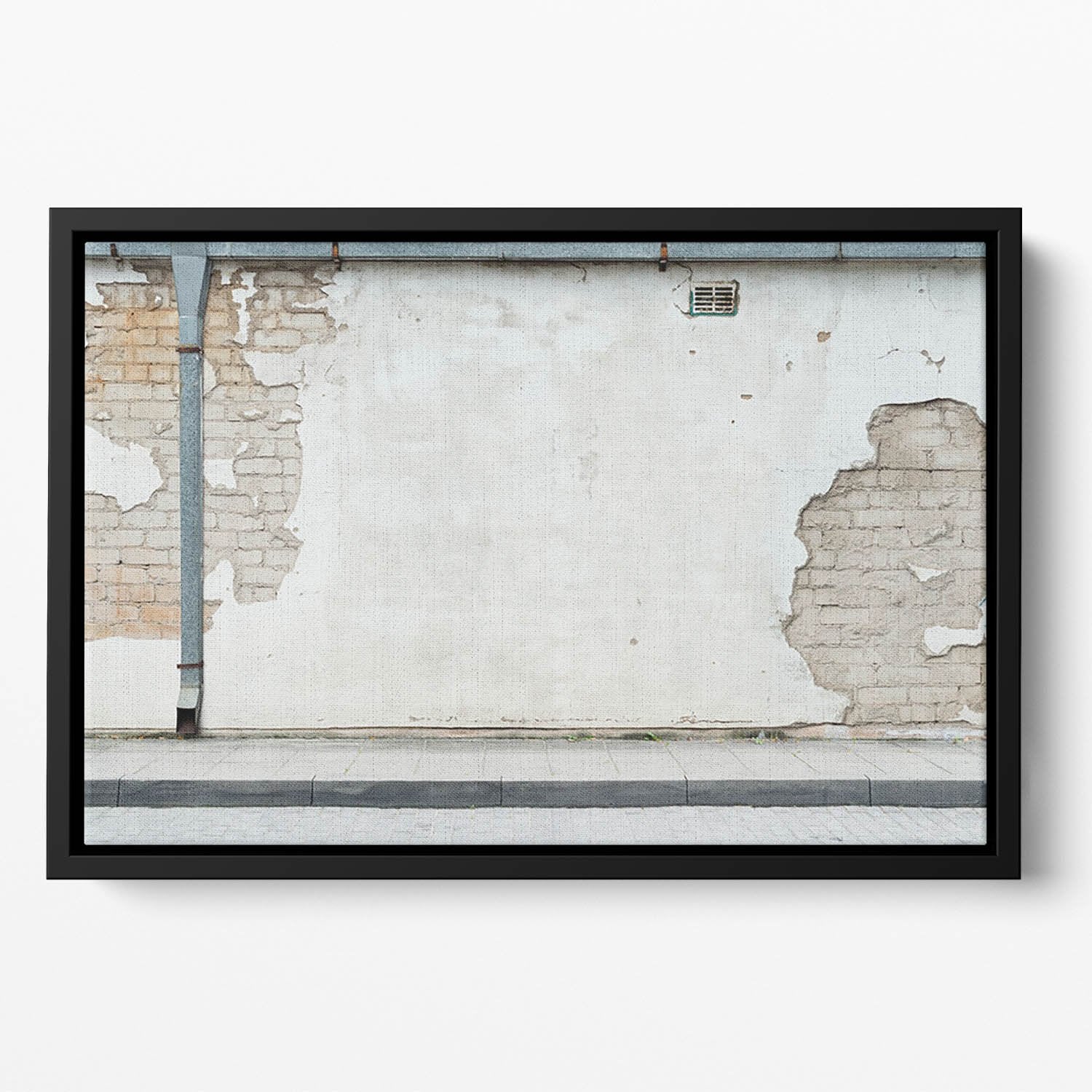 Aged street wall background Floating Framed Canvas