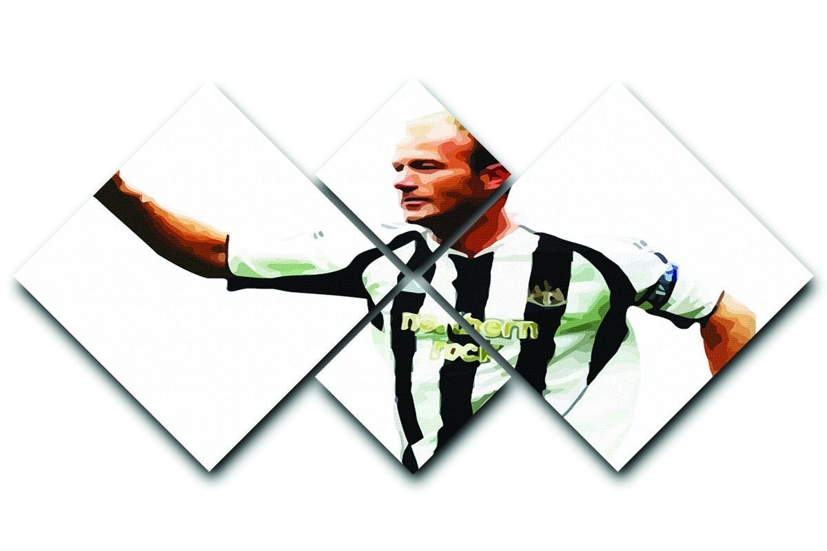 Alan Shearer Newcastle Goal Hero 4 Square Multi Panel Canvas  - Canvas Art Rocks - 1