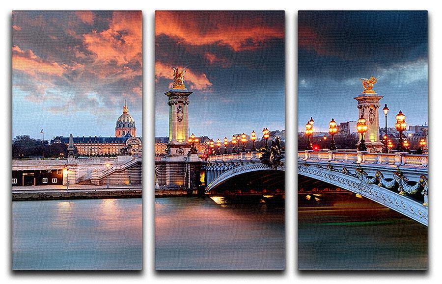 Alexandre 3 Bridge 3 Split Panel Canvas Print - Canvas Art Rocks - 1