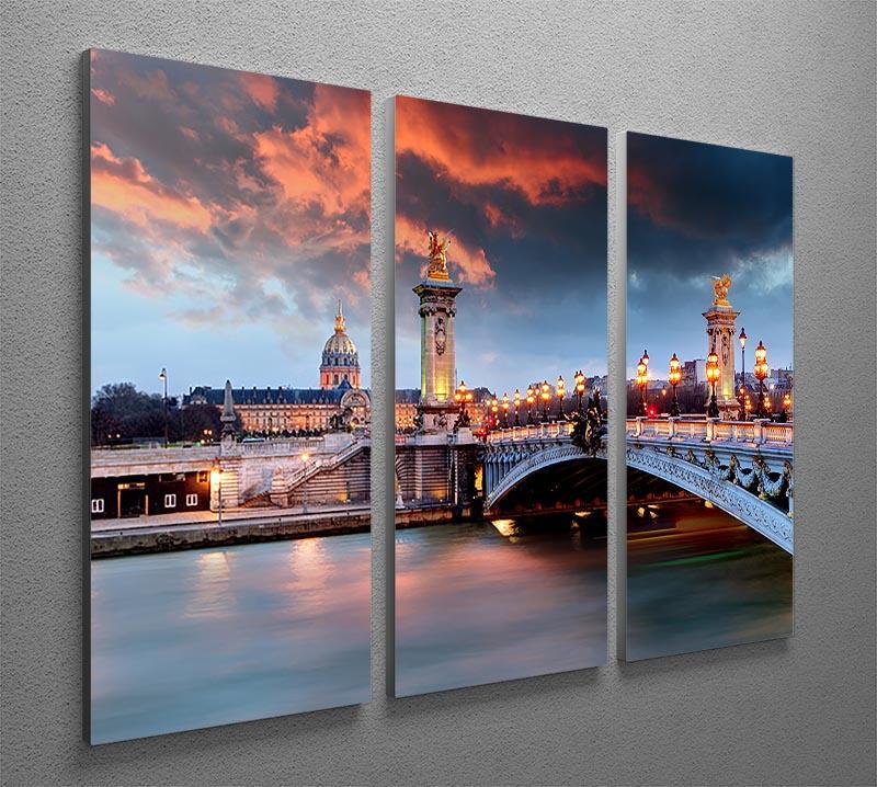 Alexandre 3 Bridge 3 Split Panel Canvas Print - Canvas Art Rocks - 2