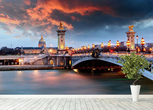 Alexandre 3 Bridge Wall Mural Wallpaper - Canvas Art Rocks - 4