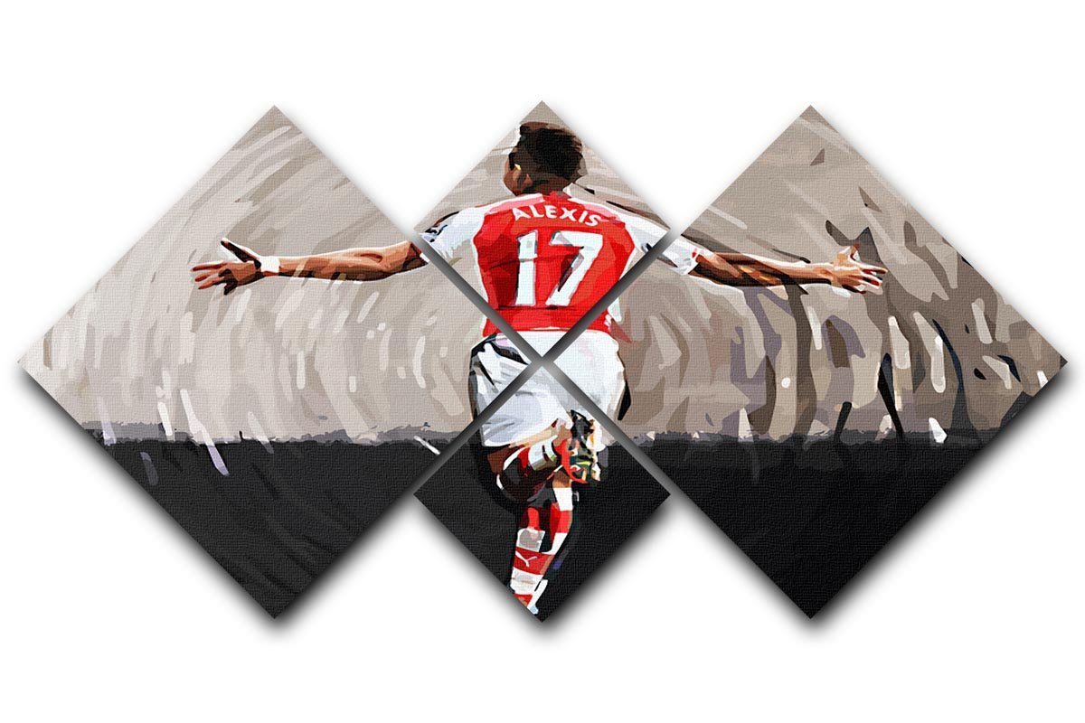 Alexis Sanchez 4 Square Multi Panel Canvas  - Canvas Art Rocks - 1