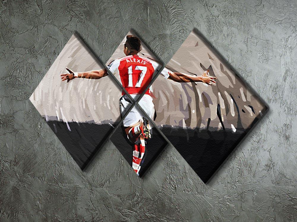 Alexis Sanchez 4 Square Multi Panel Canvas - Canvas Art Rocks - 2