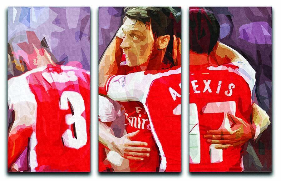 Alexis Sanchez and Mesut Ozil 3 Split Panel Canvas Print - Canvas Art Rocks - 1