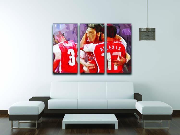 Alexis Sanchez and Mesut Ozil 3 Split Panel Canvas Print - Canvas Art Rocks - 3