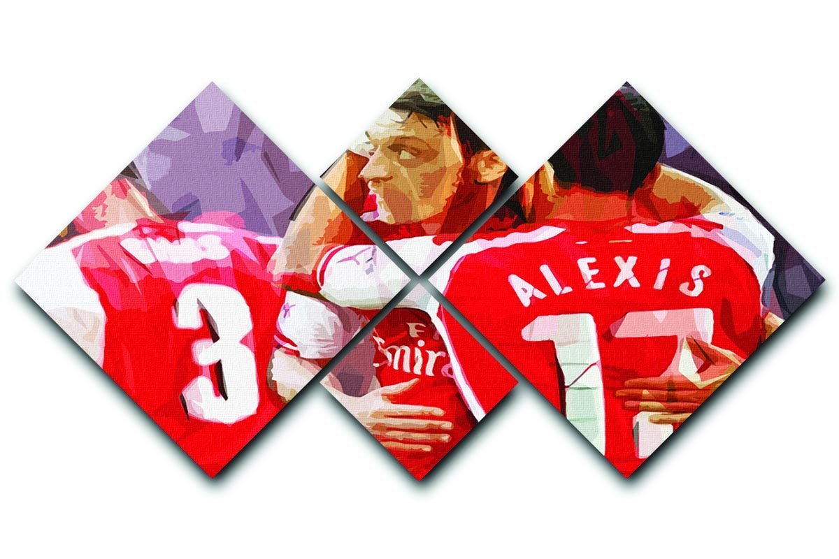 Alexis Sanchez and Mesut Ozil 4 Square Multi Panel Canvas  - Canvas Art Rocks - 1
