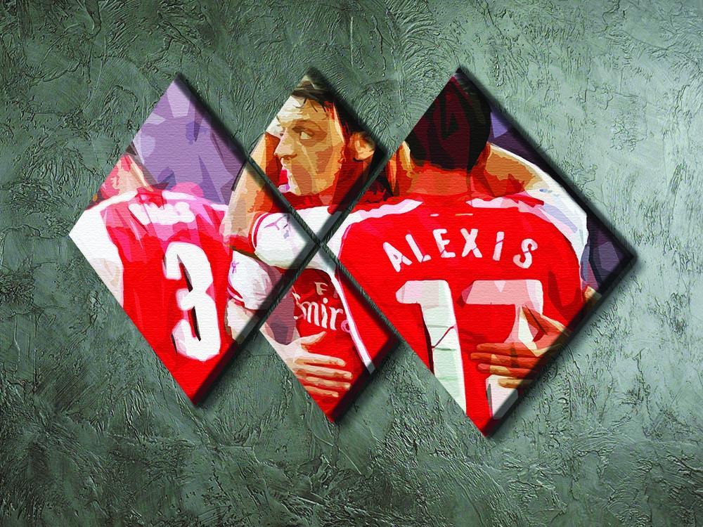Alexis Sanchez and Mesut Ozil 4 Square Multi Panel Canvas - Canvas Art Rocks - 2
