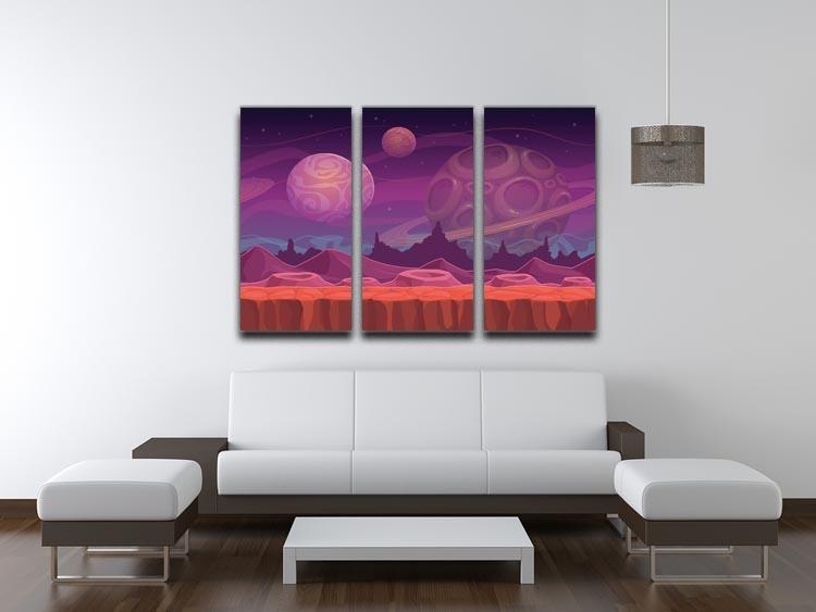 Alien fantastic landscape 3 Split Panel Canvas Print - Canvas Art Rocks - 3