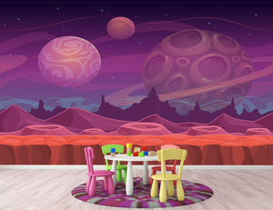 Alien fantastic landscape Wall Mural Wallpaper - Canvas Art Rocks - 2