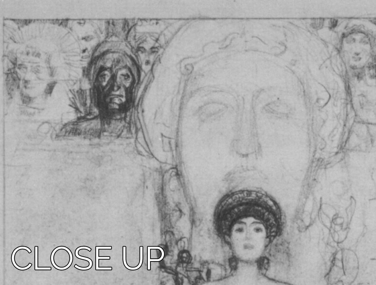 Allegory of Sculpture by Klimt 3 Split Panel Canvas Print - Canvas Art Rocks - 3