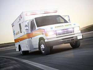 Ambulance running with lights and sirens Wall Mural Wallpaper - Canvas Art Rocks - 1