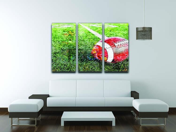 American Football 3 Split Panel Canvas Print - Canvas Art Rocks - 3