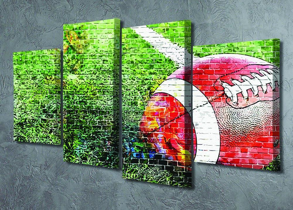 American Football 4 Split Panel Canvas - Canvas Art Rocks - 2