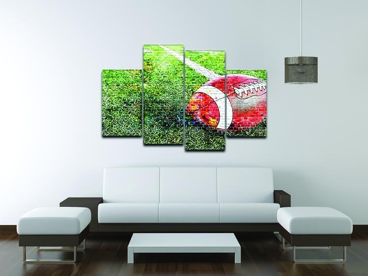 American Football 4 Split Panel Canvas - Canvas Art Rocks - 3