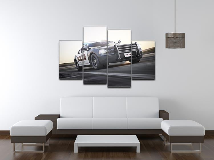 American Police Car 4 Split Panel Canvas  - Canvas Art Rocks - 3