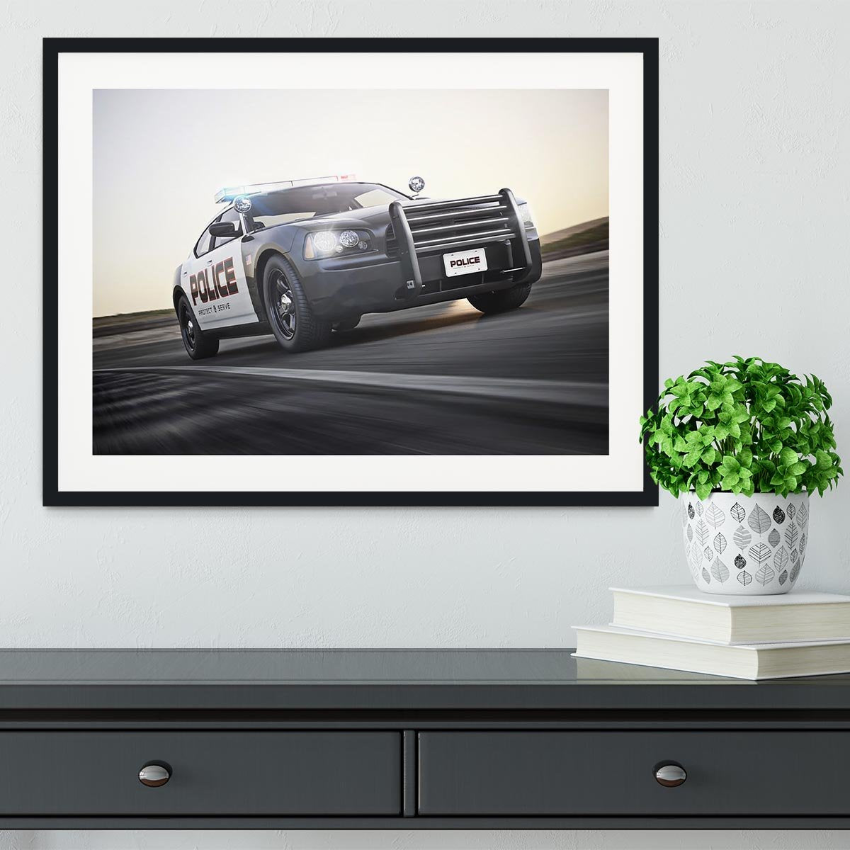 American Police Car Framed Print - Canvas Art Rocks - 1