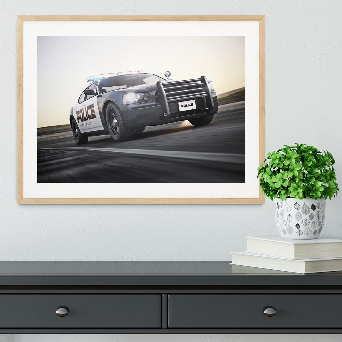 American Police Car Framed Print - Canvas Art Rocks - 3