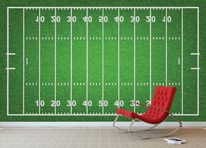 American football field with grass Wall Mural Wallpaper - Canvas Art Rocks - 2