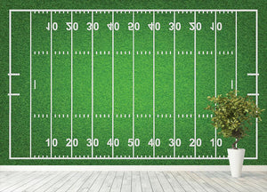 American football field with grass Wall Mural Wallpaper - Canvas Art Rocks - 4