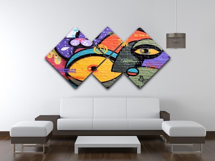 Amsterdam Graffiti 4 Square Multi Panel Canvas - Canvas Art Rocks - 3