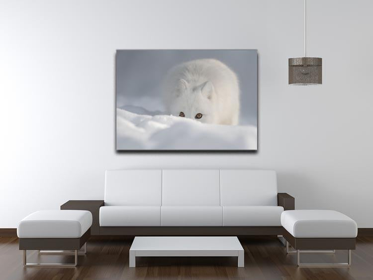 An Arctic Fox peering over a snow drift Canvas Print or Poster - Canvas Art Rocks - 4