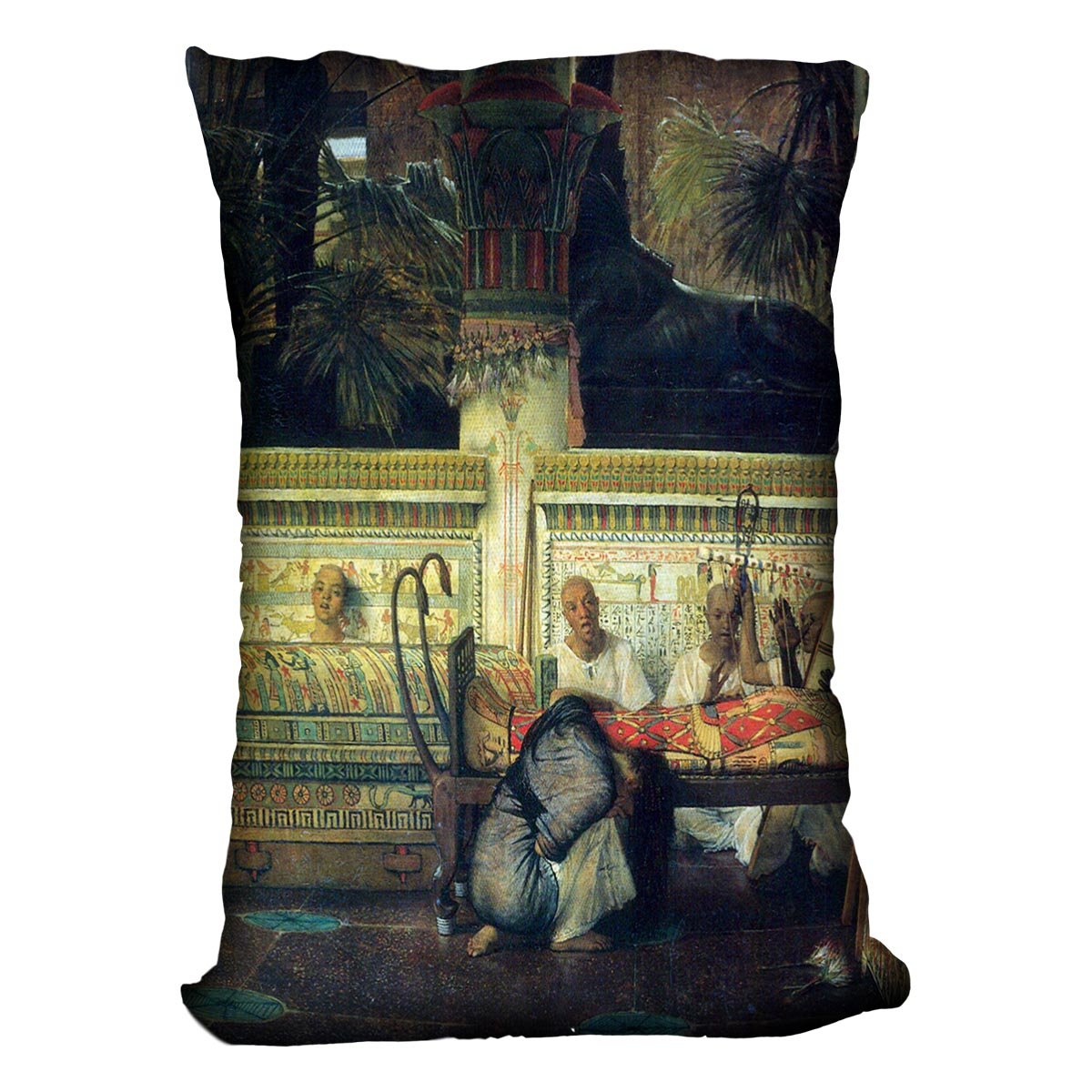 An Egyptian widow at the time of Diocletian detail by Alma Tadema Cushion - Canvas Art Rocks - 4