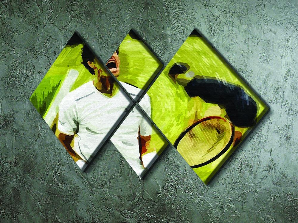 Andy Murray Wimbledon 4 Square Multi Panel Canvas - Canvas Art Rocks - 2