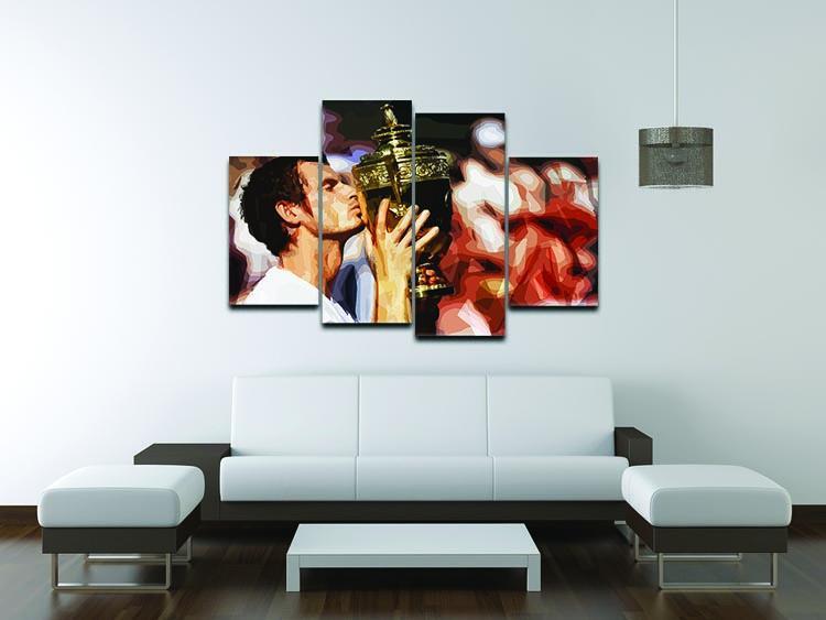 Andy Murray Wimbledon Winner 4 Split Panel Canvas - Canvas Art Rocks - 3