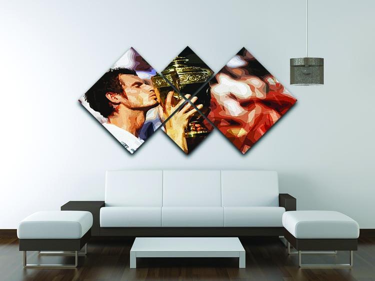 Andy Murray Wimbledon Winner 4 Square Multi Panel Canvas - Canvas Art Rocks - 3