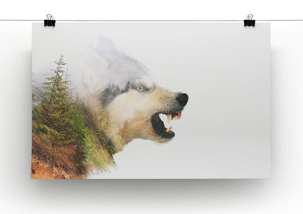 Angry siberian husky dog Canvas Print or Poster - Canvas Art Rocks - 2