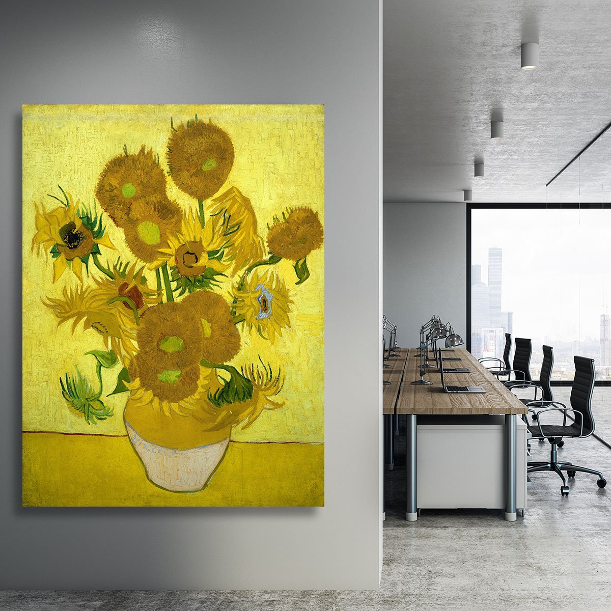 Another vase of sunflowers Canvas Print or Poster