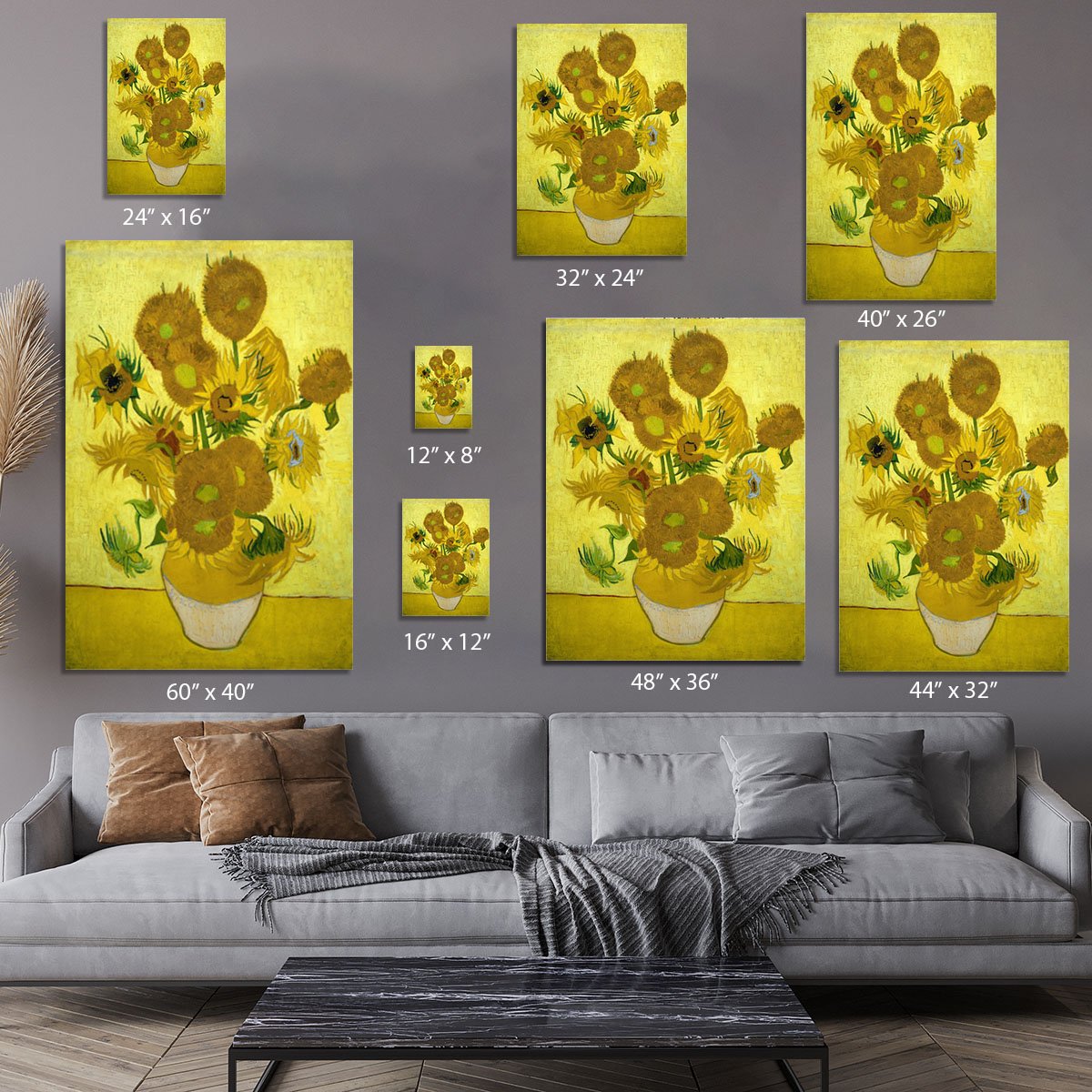 Another vase of sunflowers Canvas Print or Poster
