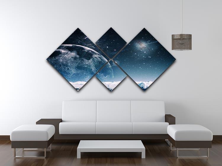Another world landscape 4 Square Multi Panel Canvas - Canvas Art Rocks - 3