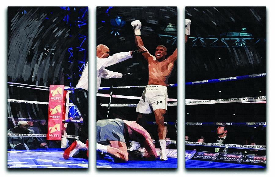 Anthony Joshua vs Klitschko 3 Split Panel Canvas Print - Canvas Art Rocks - 1