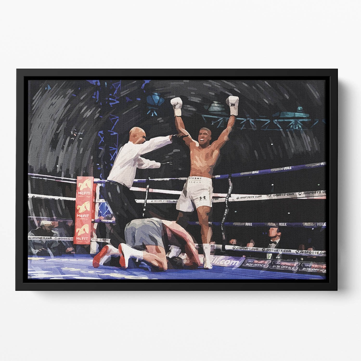 Anthony Joshua vs Klitschko Floating Framed Canvas