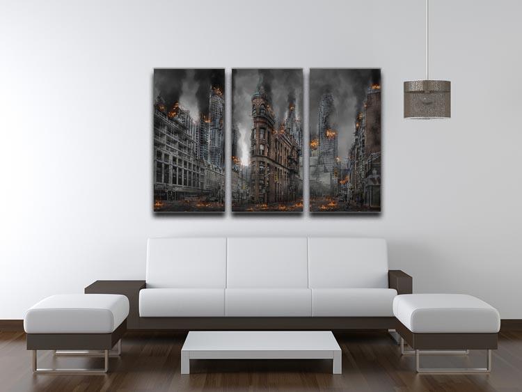 Apocalypse City 3 Split Panel Canvas Print - Canvas Art Rocks - 3