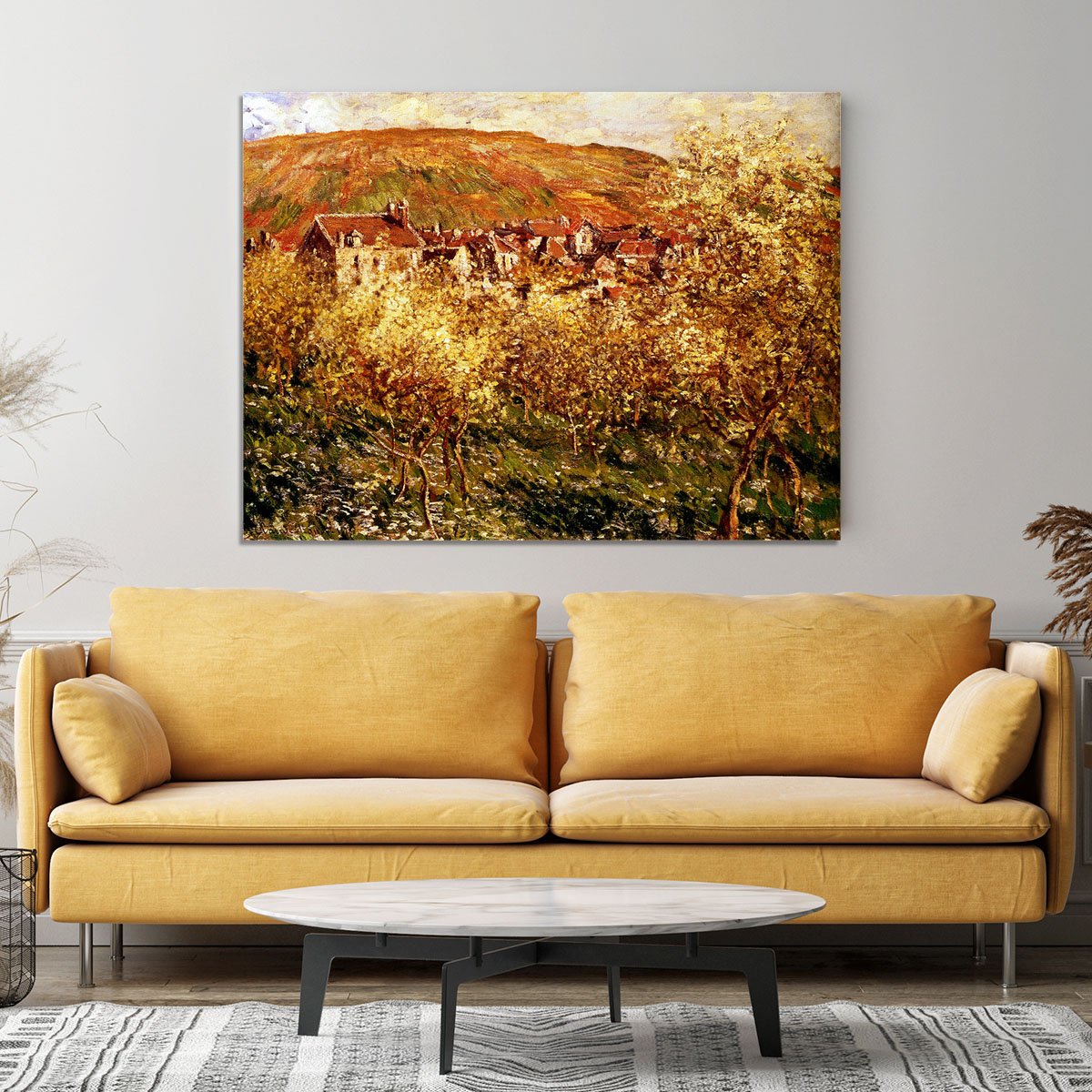 Apple Trees In Blossom by Monet Canvas Print or Poster