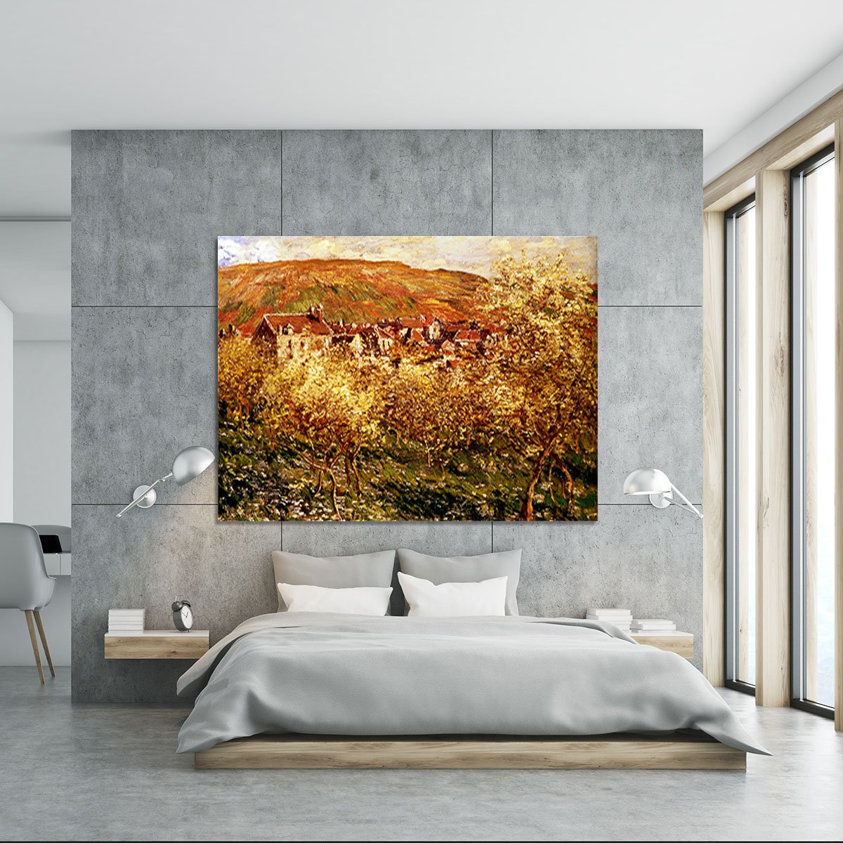 Apple Trees In Blossom by Monet Canvas Print or Poster