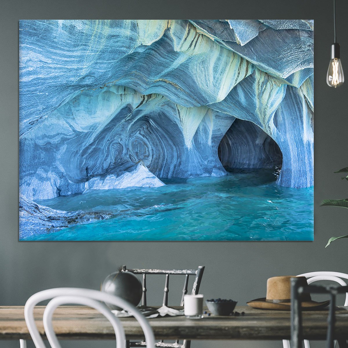 Aqua Marble Landscape Canvas Print or Poster